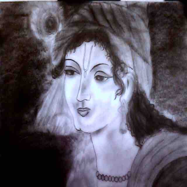 Krishna — an original drawing by Srinivas Rao